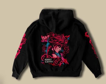 Bluza z kapturem Arcane Vi Tattoo: Cosplay League of Legends, ręcznie robiona
