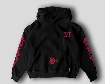 Bluza z kapturem Vi Tattoo, Arcane Cosplay, ręcznie robiona bawełna