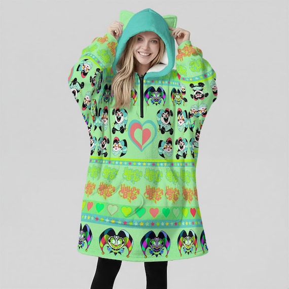 Fizzarolli Blanket Hoodie Oversize : Chibi Character, Pastel Anime  Helluva Boss Sweatshirt