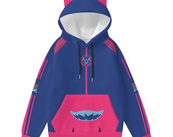 Hazbin Hotel Vox Hoodie: Demoncore Cosplay-tröja med öron