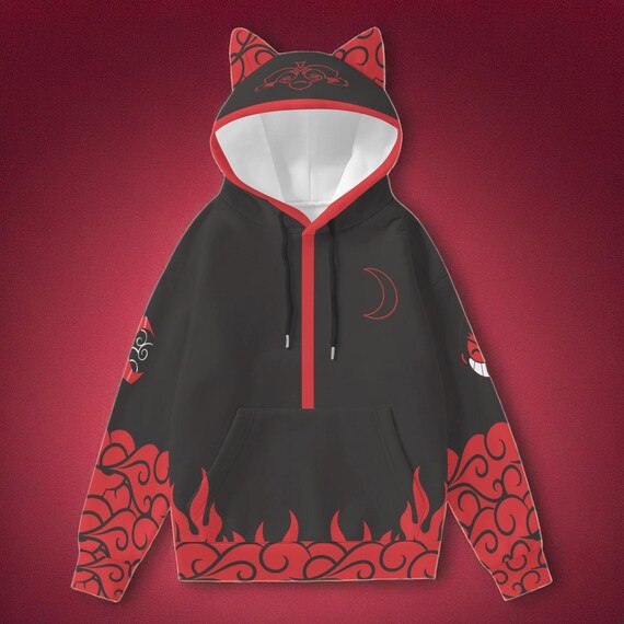 Macaque Red Hoodie: Splatter Print Anime Sweatshirt, Monkie Kid