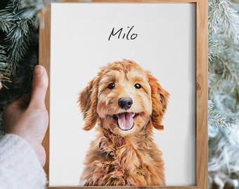 Custom Pet Portrait From Photo Watercolor Portrait Custom Cat Painting Custom Dog Portrait Pet Memorial Valentines Gift for Her Pet Memorial