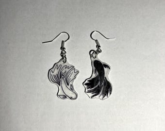 Gojo Geto Koi Fish Black and White Earrings JJK Manga Jewelry