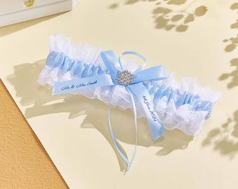 Handmade Lace Wedding Garter: Personalized Bridal Accessory, Something Blue
