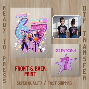 Kpop Birthday Girl DTF Transfer: Custom Name Age (Ready to Press)