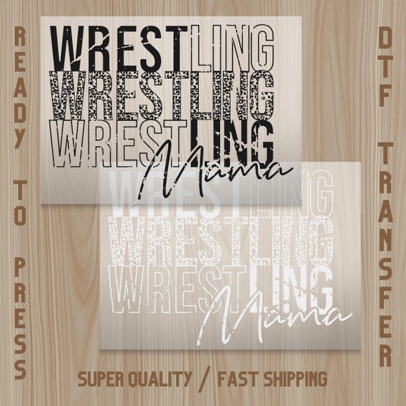 Wrestling Mama DTF Transfer: Leopard Distressed Sports Graphic