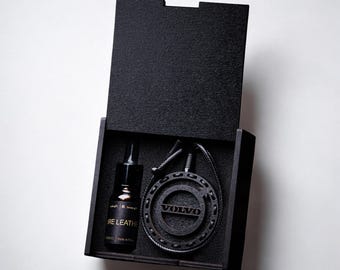 Volvo Car Air Freshener Diffuser Handcrafted Wooden Pendant – Long-Lasting Aroma Refillable Design