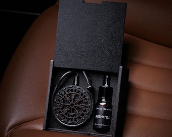 Viking Compass Cross Car Air Freshener, Wooden Diffuser, Luxury Auto Accessory, Gift for Car Lovers