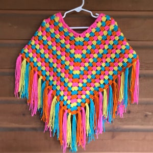 Poncho dla dziewczynki / Na zamówienie / Rozmiary 2 - 7/8