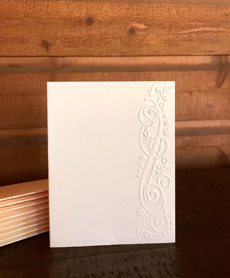 White or Cream Embossed Cards Set of 12 Card Stock A2 Envelopes Craft Supplies
