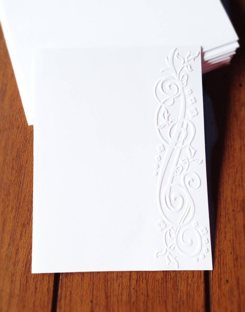 White or Cream Embossed Cards Set of 12 Card Stock A2 Envelopes Craft Supplies