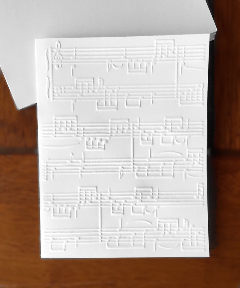 Embossed Cards Sheet Music Set of 12 Card Stock A2 Envelopes Craft Supplies
