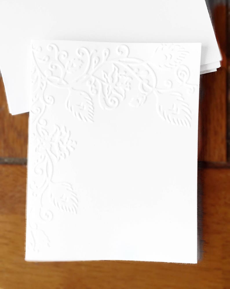 Embossed Cards Floral Set of 12 Card Stock A2 Envelopes Craft Supplies Scrapbooking
