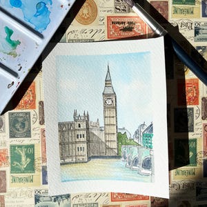 Acquerello, cartolina di Londra