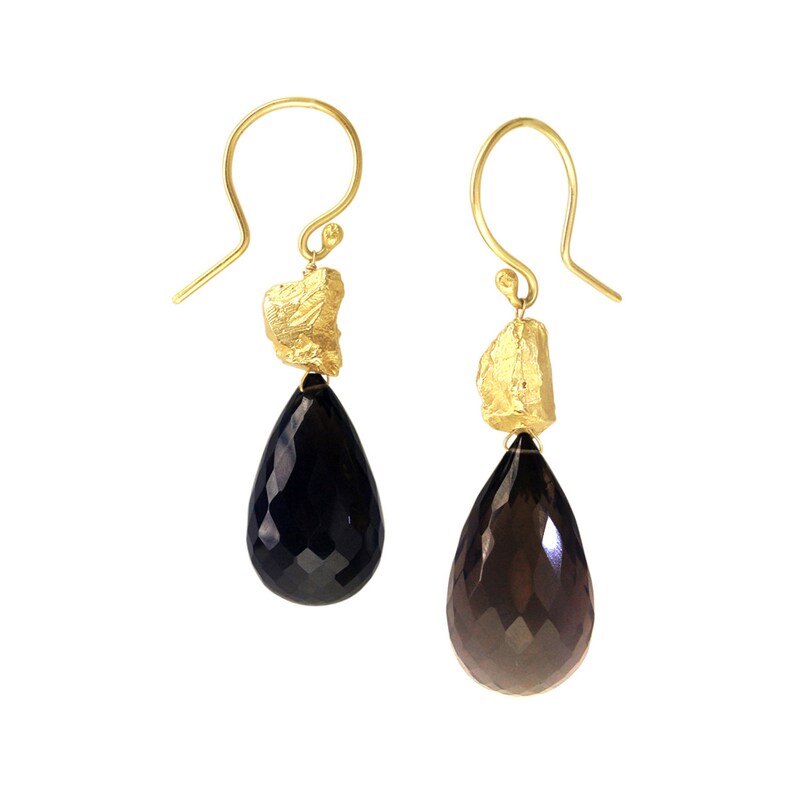 Boulder smoky quartz earrings image 1