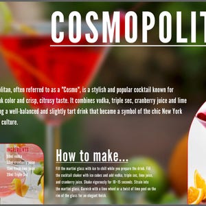 Scheda ricetta cocktail Cosmopolitan