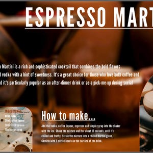 Scheda ricetta Espresso Martini