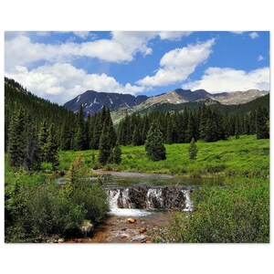High Alpine Creek Aluminum Print - Vibrant Mountain Art Décor for Modern Spaces 40x50 cm / 16x20″