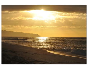 Peaceful Sunset on North Shore - Vibrant Aluminum Wall Art - Modern Home Decor