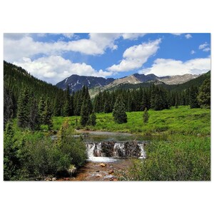 High Alpine Creek Aluminum Print - Vibrant Mountain Art Décor for Modern Spaces 50x70 cm / 20x28″