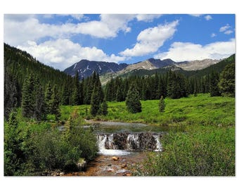 High Alpine Creek Aluminum Print - Vibrant Mountain Art Décor for Modern Spaces