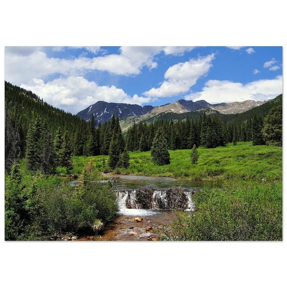 High Alpine Creek Aluminum Print - Vibrant Mountain Art Décor for Modern Spaces