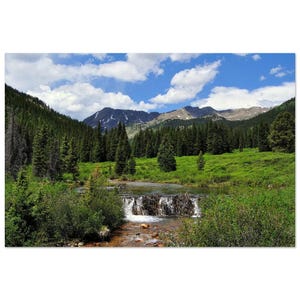 High Alpine Creek Aluminum Print - Vibrant Mountain Art Décor for Modern Spaces 50x75 cm / 20x30″