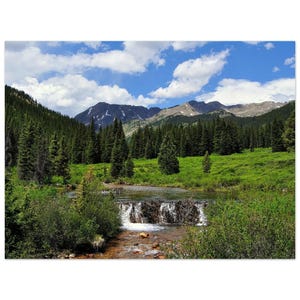 High Alpine Creek Aluminum Print - Vibrant Mountain Art Décor for Modern Spaces 60x80 cm / 24x32″
