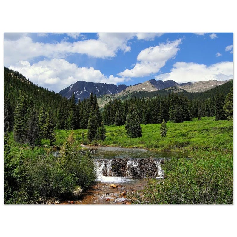 High Alpine Creek Aluminum Print - Vibrant Mountain Art Décor for Modern Spaces 45x60 cm / 18x24″