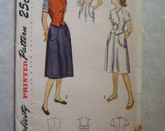 RARE UNCUT Vintage 1950's Girls' Jacket, Vest, Skirt and Bra Pattern - Simplicity 3212 - 28 Bust/Chest - Size 10