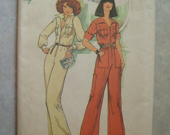 UNCUT Vintage 1975 Jumpsuit - Simplicity 7310 - Size 12 Bust 34