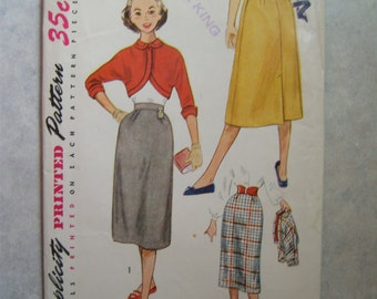 RARE Vintage 1950s Teenage Skirt and Short Jacket- Simplicity 4211 - 32 Bust - Size 14