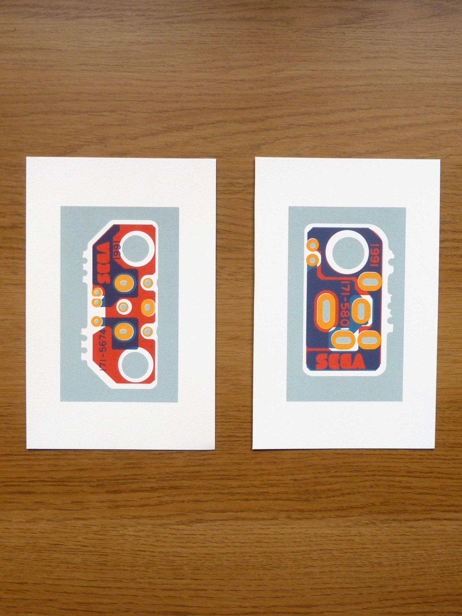 Sega Megadrive genesis Mini Screen Prints Blue Red and Gold - Etsy