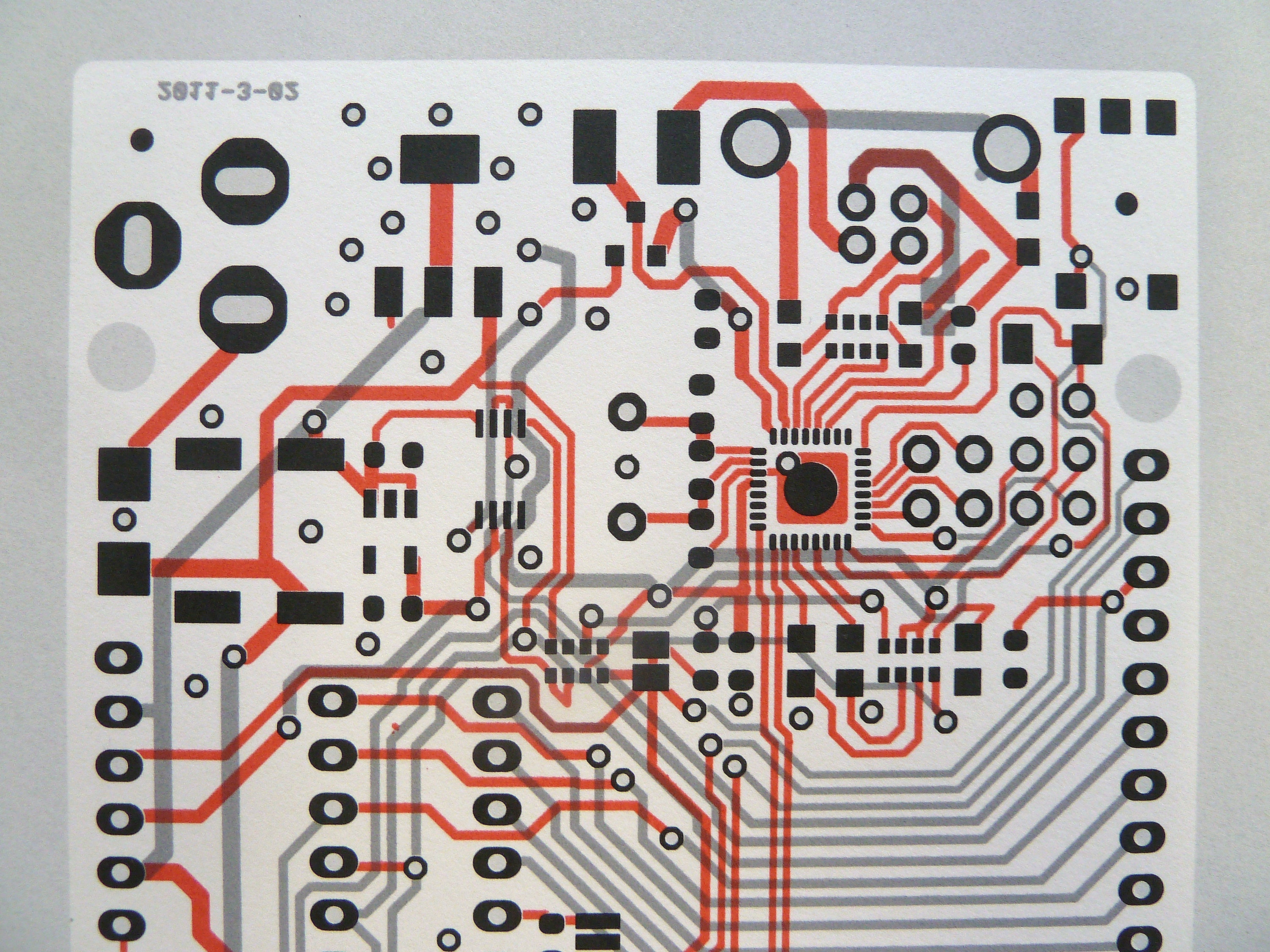 Arduino UNO Circuit Board Screen Print in Grey, Red and Black ...