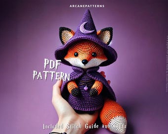 Crochet Pattern Fox Amigurumi Pattern, Wizard Crochet, Easy DIY Tutorial, Gifts for Kids, Crochet Doll Pattern, Halloween Crochet