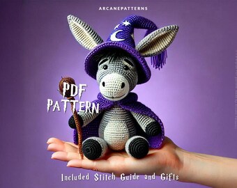 Crochet Pattern Donkey Amigurumi Pattern, Wizard Crochet, Easy DIY Tutorial, Gifts for Kids, Crochet Doll Pattern, Halloween Crochet