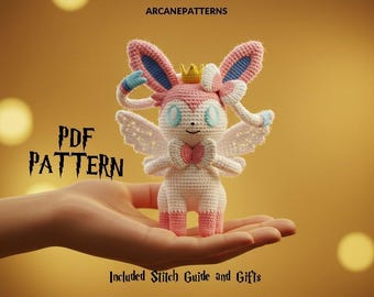 Crochet Pattern Sylveon Amigurumi Pattern, Fairy Crochet, Easy DIY Tutorial, Pokemon Crochet, Crochet Doll Pattern, Halloween Crochet