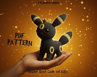 Crochet Pattern Umbreon Amigurumi Pattern, Fairy Crochet, DIY Tutorial, Pokemon Crochet, Crochet Doll Pattern, Halloween Crochet