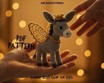 Crochet Pattern Donkey Amigurumi Pattern, Fairy Crochet, Easy DIY Tutorial, Gifts for Kids, Crochet Doll Pattern, Halloween Crochet