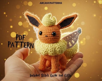 Crochet Pattern Flareon Amigurumi Pattern, Fairy Crochet, Easy DIY Tutorial, Pokemon Crochet, Crochet Doll Pattern, Halloween Crochet