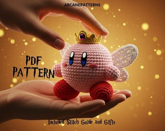 Crochet Pattern Kirby Amigurumi Pattern, Fairy Crochet, Easy DIY Tutorial, Gifts for Kids, Crochet Doll Pattern, Halloween Crochet