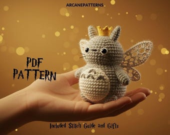 Crochet Pattern Totoro Amigurumi Pattern, Fairy Crochet, Easy DIY Tutorial, Gifts for Kids, Crochet Doll Pattern, Halloween Crochet