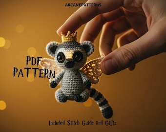Crochet Pattern Lemur Amigurumi Pattern, Fairy Crochet, Easy DIY Tutorial, Gifts for Kids, Crochet Doll Pattern, Halloween Crochet