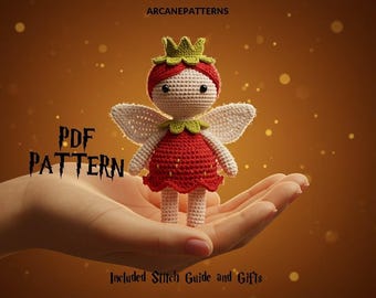 Crochet Pattern Strawberry Amigurumi Pattern, Fairy Crochet, DIY Tutorial, Gifts for Kids, Crochet Doll Pattern, Halloween Crochet