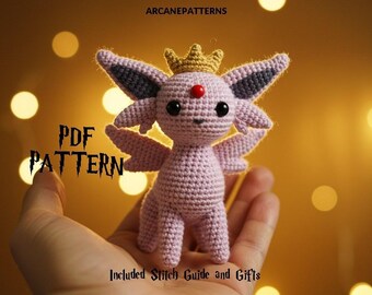 Crochet Pattern Espeon Amigurumi Pattern, Fairy Crochet, Easy DIY Tutorial, Pokemon Crochet, Crochet Doll Pattern, Halloween Crochet
