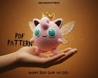 Crochet Pattern Jigglypuff Amigurumi Pattern, Fairy Crochet, DIY Tutorial, Pokemon Crochet, Crochet Doll Pattern, Halloween Crochet