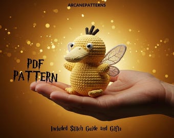 Crochet Pattern Psyduck Amigurumi Pattern, Fairy Crochet, Easy DIY Tutorial, Pokemon Crochet, Crochet Doll Pattern, Halloween Crochet