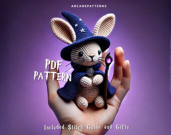 Crochet Pattern Rabbit Amigurumi Pattern, Wizard Crochet, Easy DIY Tutorial, Gifts for Kids, Crochet Doll Pattern, Halloween Crochet