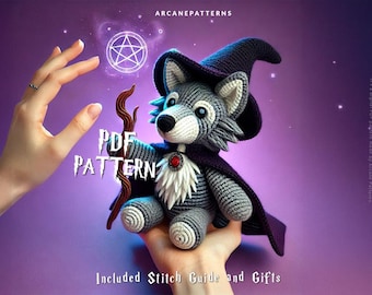Crochet Pattern Wolf Amigurumi Pattern, Wizard Crochet, Easy DIY Tutorial, Gifts for Kids, Crochet Doll Pattern, Halloween Crochet