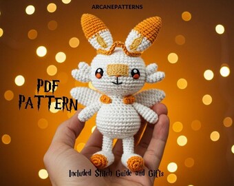Crochet Pattern Scorbunny Amigurumi Pattern, Fairy Crochet, DIY Tutorial, Pokemon Crochet, Crochet Doll Pattern, Halloween Crochet